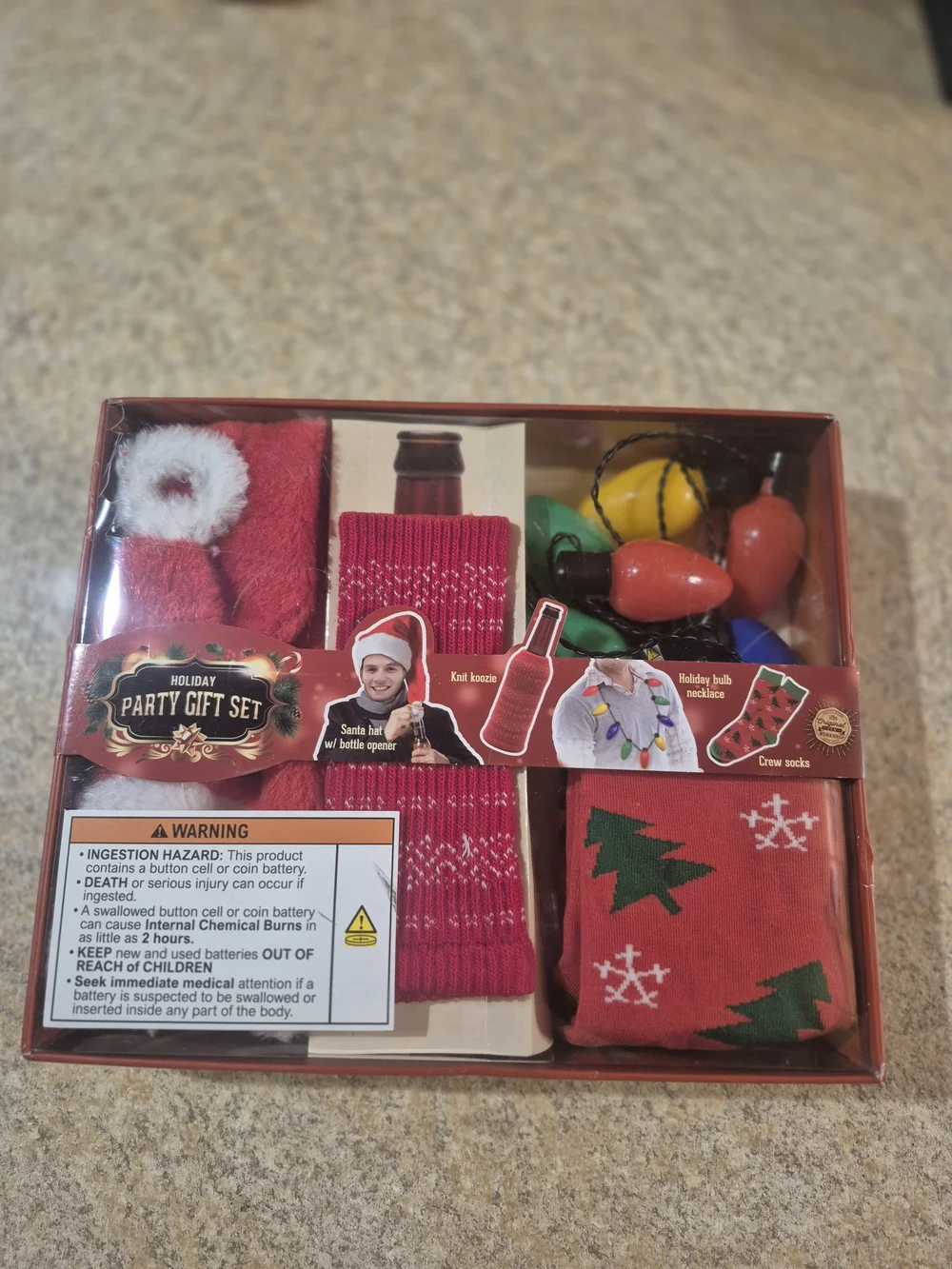 Holiday Party Gift Set - Red Festive Socks & Accessories Brand New